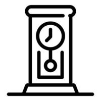 icono de reloj de péndulo retro, estilo de contorno vector