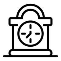 Desktop pendulum clock icon, outline style vector