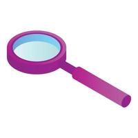 Magnify glass icon, isometric style vector