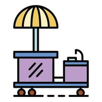 Ice cream cart icon color outline vector