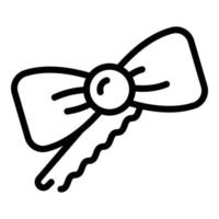 Bow barrette icon, outline style vector