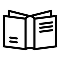 Open book back view icon, outline style vector