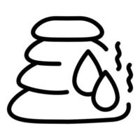 icono de piedras de la sala de vapor, estilo de esquema vector