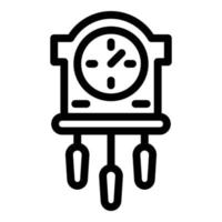 Kinetic pendulum clock icon, outline style vector