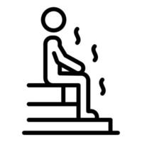 Side view of a man in a sauna icon, outline style vector