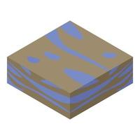 Soil with water icon, isometric style vector