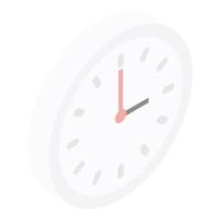 Wall clock icon, isometric style vector