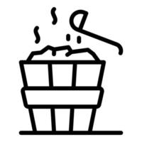 Sauna bucket and bucket icon, outline style vector