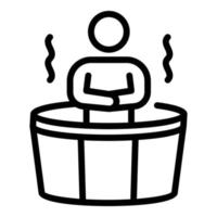 The man in the bath barrel icon, outline style vector