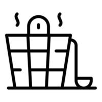 Bucket for a sauna icon, outline style vector