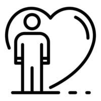 Heart care social service icon, outline style vector