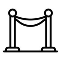 icono de barrera del museo, estilo de contorno vector