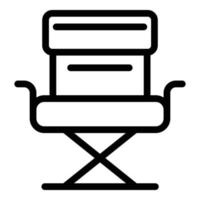 icono de silla de director de cine, estilo de contorno vector