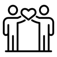 Heart no racism unity icon, outline style vector