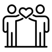 Heart no racism unity icon, outline style vector