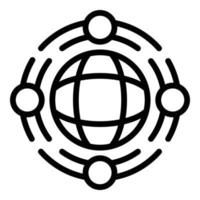 icono de unidad familiar global, estilo de esquema vector