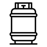 icono de botella de gas turístico, estilo de esquema vector