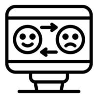 Screen feedback sharing icon, outline style vector