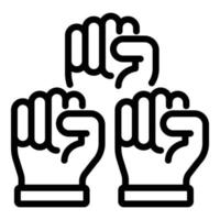 No racism fist icon, outline style vector