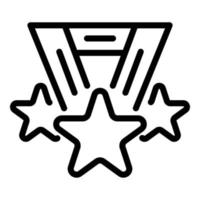 Medal star icon, outline style vector