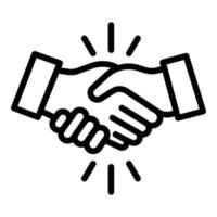 Volunteer handshake icon, outline style vector