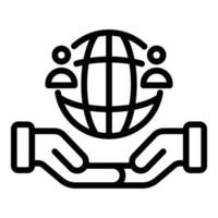 Stop global racism icon, outline style vector