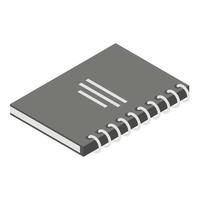 Paper notebook icon, isometric style vector