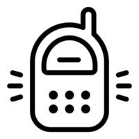 icono de walkie talkie de habitación para niños, estilo de esquema vector