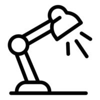 icono de lámpara de escritorio, estilo de esquema vector