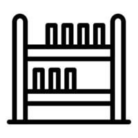 Kid room bookshelf icon, outline style vector