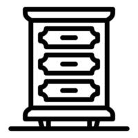 Wood room drawer icon, outline style vector