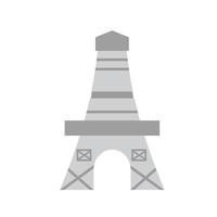icono plano de escala de grises de la torre eifel vector