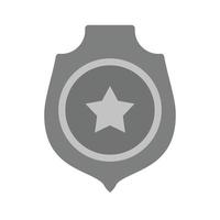 Military Badge Flat Greyscale Icon vector