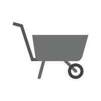 Garden Cart Flat Greyscale Icon vector