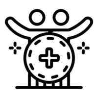 Support social service icon, outline style vector