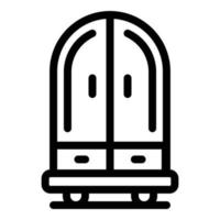 Kid room wardrobe icon, outline style vector