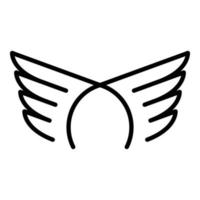 Heaven wings icon, outline style vector