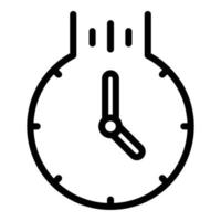 Falling clock icon, outline style vector