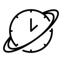 icono de reloj de saturno, estilo de contorno vector