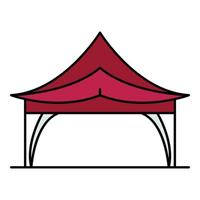 Outdoor tent icon color outline vector