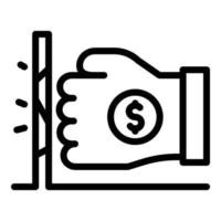Fist economic war icon, outline style vector