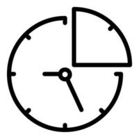 icono de cuarto de hora, estilo de esquema vector