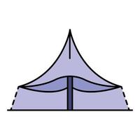 One pillar tent icon color outline vector