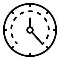 icono de reloj analógico, estilo de esquema vector