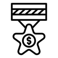 Money trade war medal icon, outline style vector