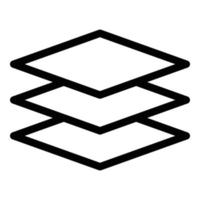 Three layers of roof icon, outline style vector
