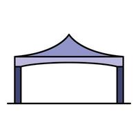 Folding tent icon color outline vector