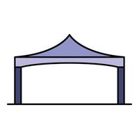 vector de contorno de color de icono de carpa plegable