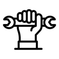 Repairman wrench icon, outline style vector