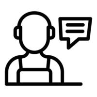 Repairman call center icon, outline style vector